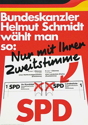 Anonym - Bundeskanzler Schmidt wählt man so: - SPD