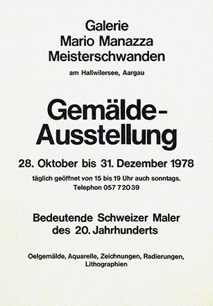 Anonym - Gemälde-Ausstellung bedeutender Schweizer Maler