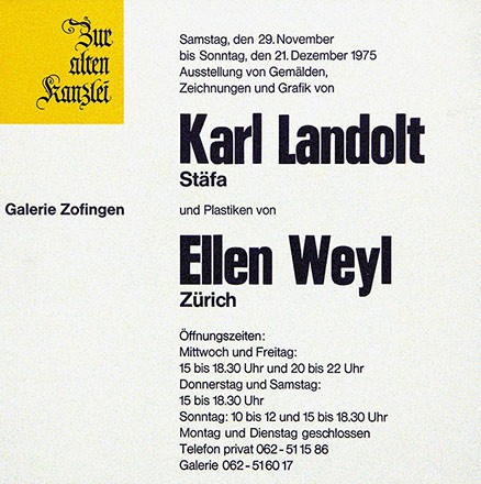 Anonym - Karl Landolt - Ellen Weyl