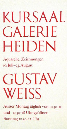 Anonym - Gustav Weiss - Kursaal Galerie Heiden