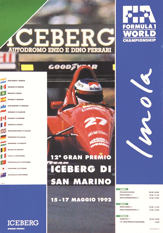 Poster vintage GP de F1 Saint-Marin 1988